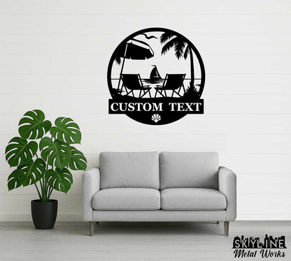 Beach Monogram Metal Wall Art